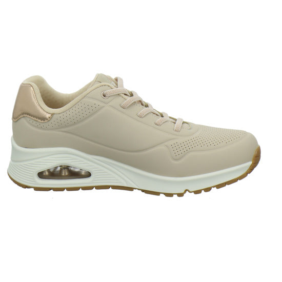 Skechers UNO SHIMMER AWAY Schnürhalbschuhe Beige - 360° Ansicht