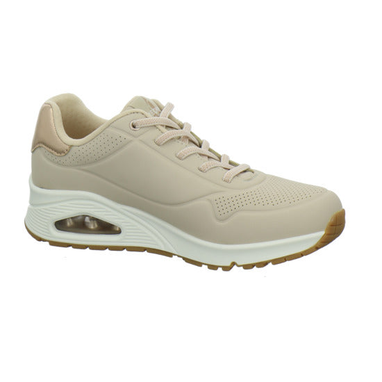 Skechers UNO SHIMMER AWAY Schnürhalbschuhe Beige - 360° Ansicht
