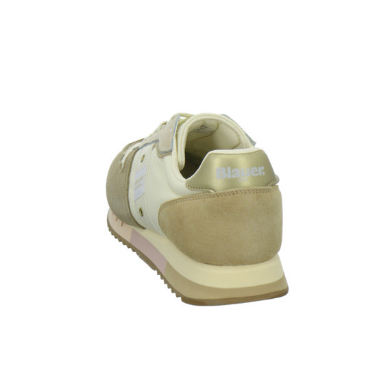 Blauer Schnürhalbschuhe Beige-kombi - 360° Ansicht