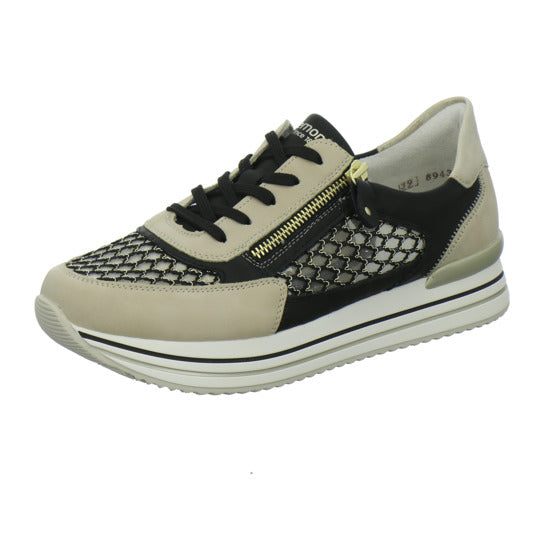 Remonte Schnürhalbschuhe Beige-kombi - 360° Ansicht