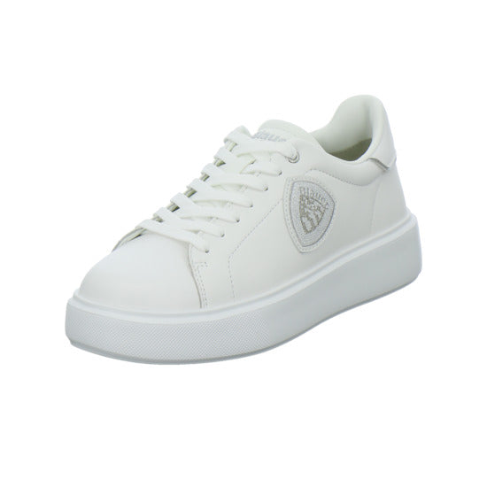Blauer Schnürhalbschuhe Weiß
