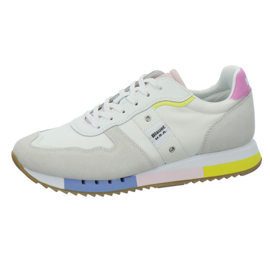 Blauer Schnürhalbschuhe Weiß-kombi