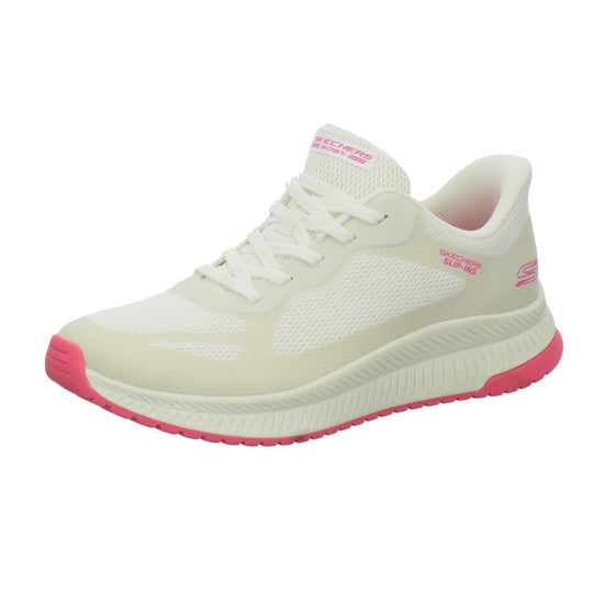 Skechers Sneaker Damen Bobs Squad Slip Ins Weiß-kombi