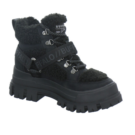 Buffalo Aspha Com Mid Warm Winterstiefel warm gefüttert Schwarz - 360° Ansicht