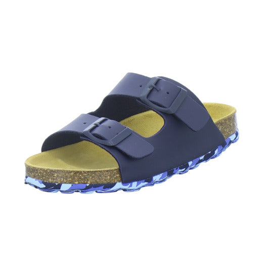 Longo Pantoletten Unisex - Kinder Tieffußbett Dunkelblau