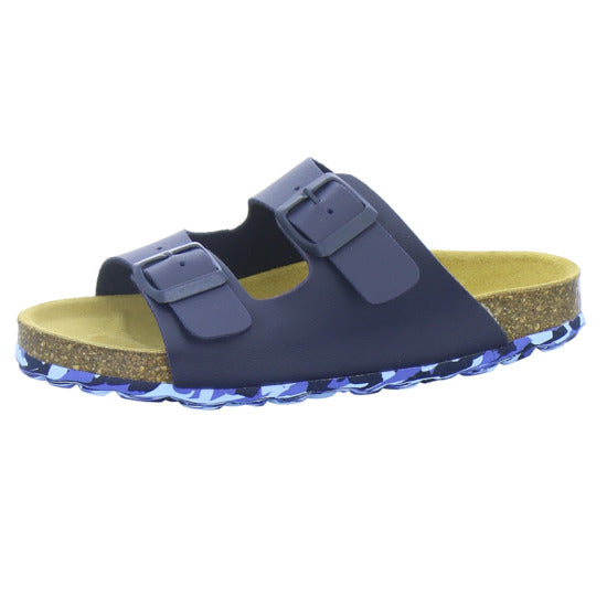 Longo Pantoletten Unisex - Kinder Tieffußbett Dunkelblau