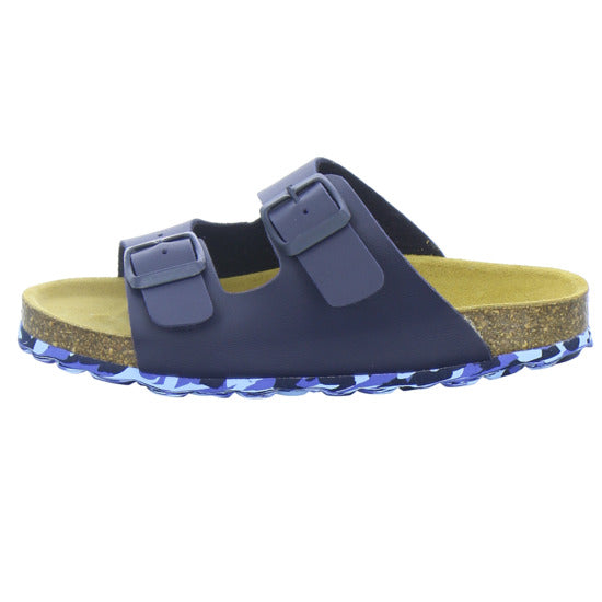 Longo Pantoletten Unisex - Kinder Tieffußbett Dunkelblau