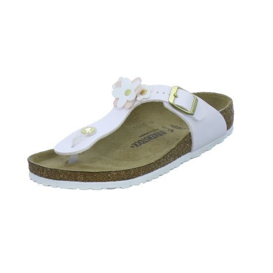 Birkenstock Pantoletten Unisex - Kinder Gizeh Flowers Kids Weiß