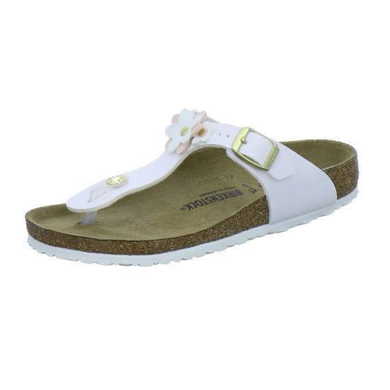 Birkenstock Pantoletten Unisex - Kinder Gizeh Flowers Kids Weiß
