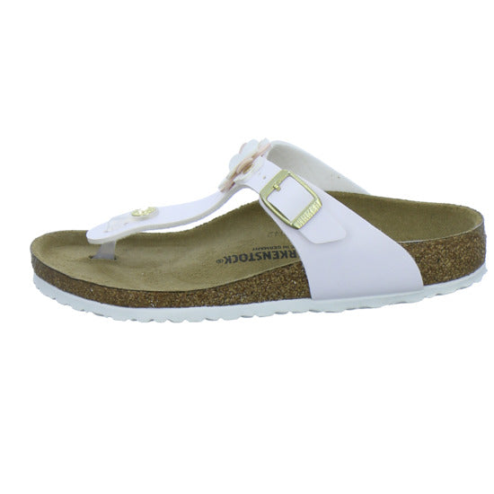 Birkenstock Pantoletten Unisex - Kinder Gizeh Flowers Kids Weiß