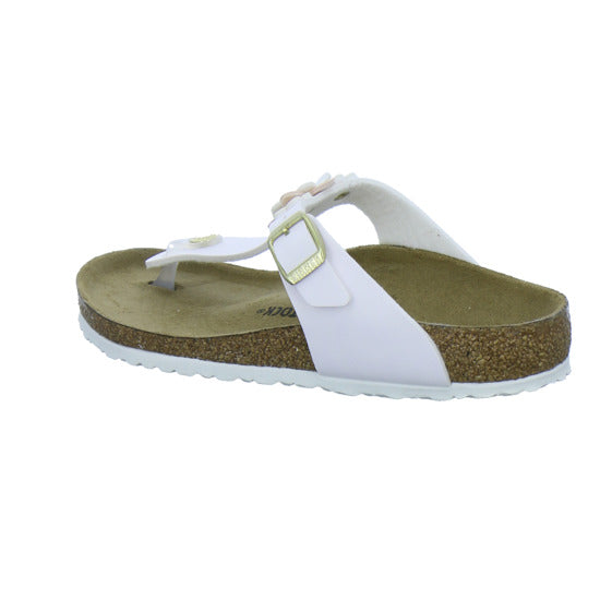 Birkenstock Pantoletten Unisex - Kinder Gizeh Flowers Kids Weiß