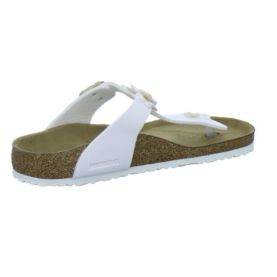 Birkenstock Pantoletten Unisex - Kinder Gizeh Flowers Kids Weiß