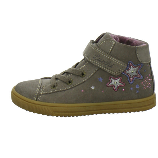 Lurchi Stiefel ungefüttert Mädchen Star Blinker taupe
