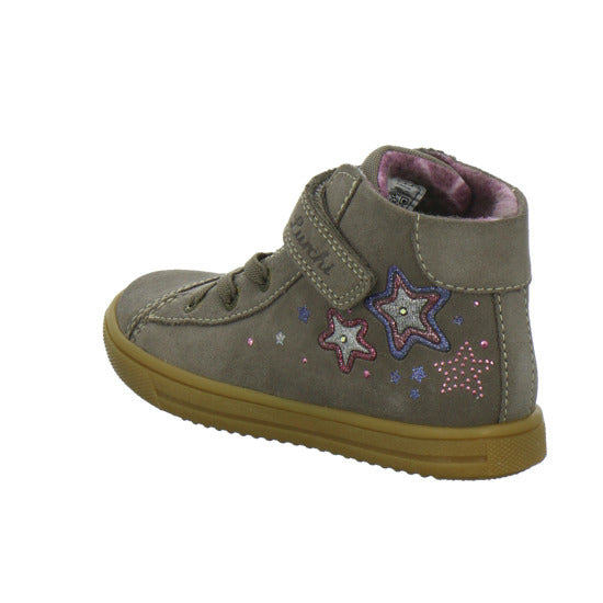 Lurchi Stiefel ungefüttert Mädchen Star Blinker taupe
