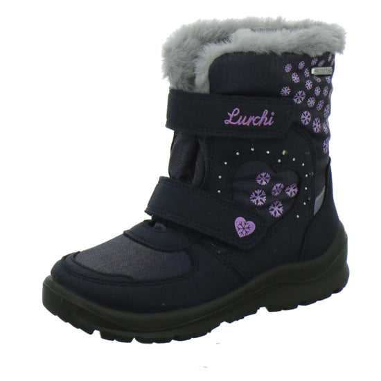 Lurchi Kimiko Blinker Winterschuhe warm gefüttert Blau-kombi - 360° Ansicht