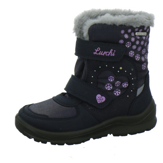 Lurchi Kimiko Blinker Winterschuhe warm gefüttert Blau-kombi - 360° Ansicht