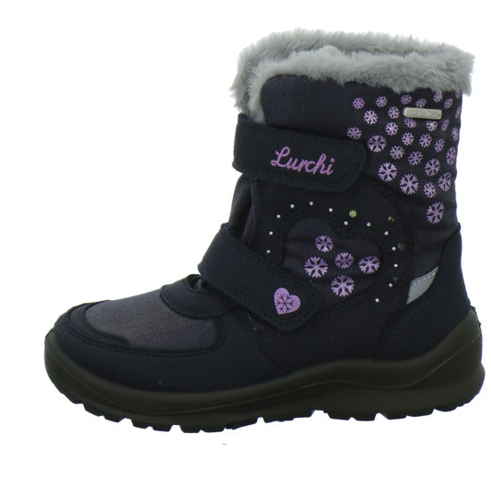 Lurchi Kimiko Blinker Winterschuhe warm gefüttert Blau-kombi - 360° Ansicht