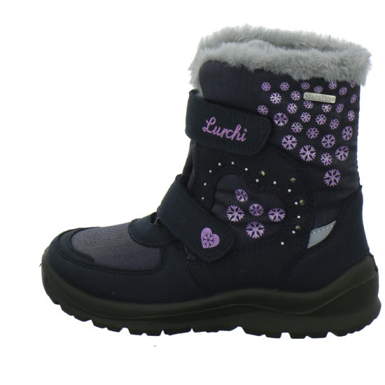 Lurchi Kimiko Blinker Winterschuhe warm gefüttert Blau-kombi - 360° Ansicht