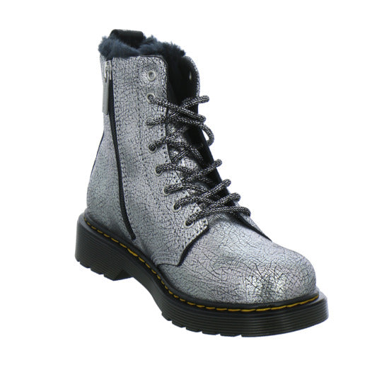 Dr. Martens 1460 Serena Junior Winterschuhe warm gefüttert Silber - 360° Ansicht