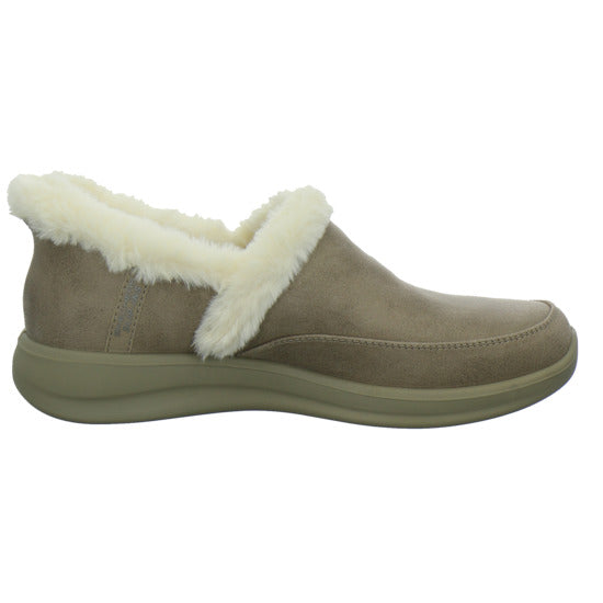 Skechers Hausschuhe Damen Damen Slip Ins cozy escape taupe