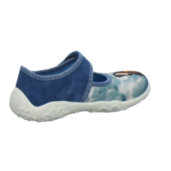 Superfit Bonny Hausschuhe Kinder Blau-kombi - 360° Ansicht