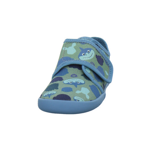 Affenzahn Hausschuhe Kinder Unisex - Kinder Baumwolle Movy Blau-kombi