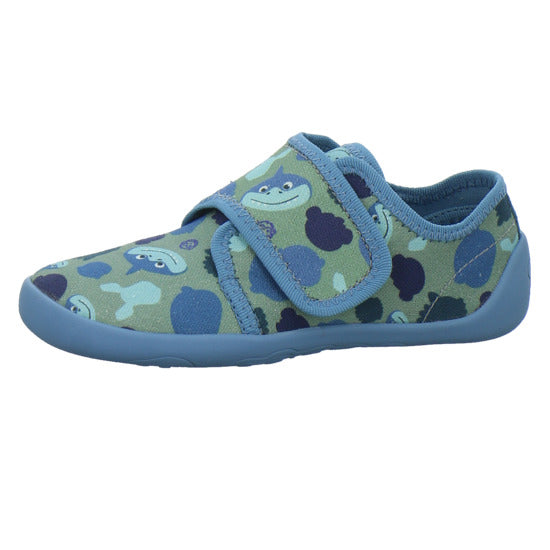 Affenzahn Hausschuhe Kinder Unisex - Kinder Baumwolle Movy Blau-kombi