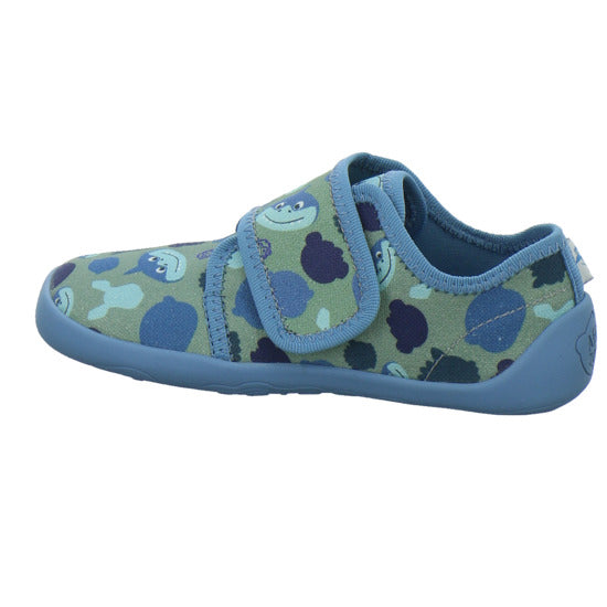 Affenzahn Hausschuhe Kinder Unisex - Kinder Baumwolle Movy Blau-kombi