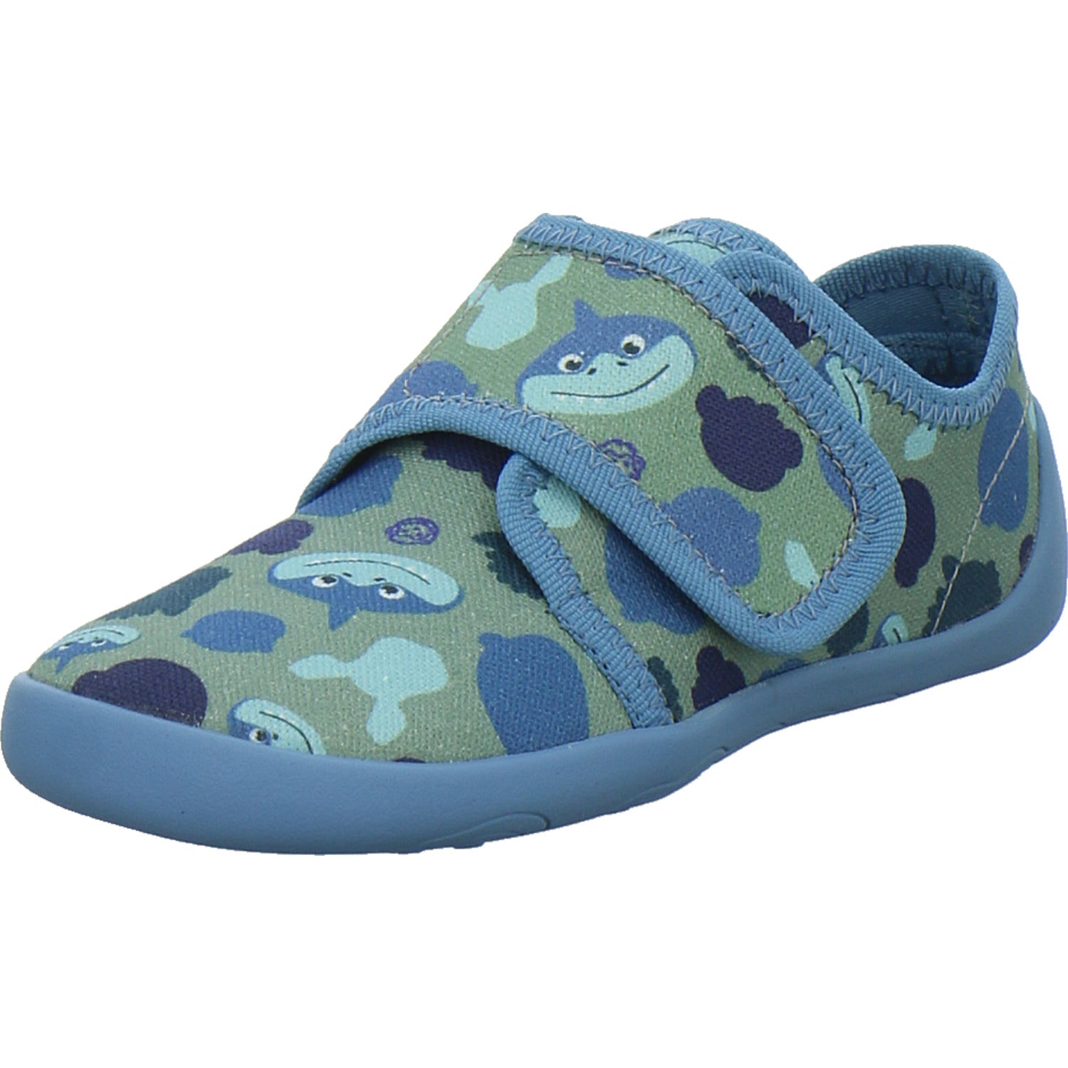 Affenzahn Hausschuhe Kinder Unisex - Kinder Baumwolle Movy Blau-kombi