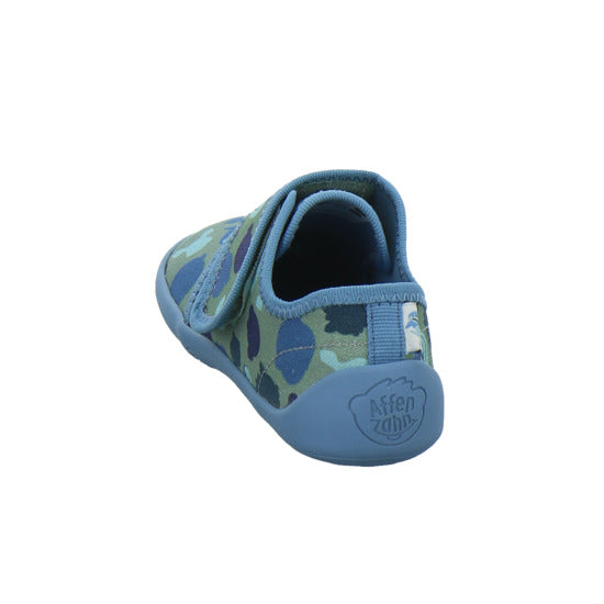 Affenzahn Hausschuhe Kinder Unisex - Kinder Baumwolle Movy Blau-kombi