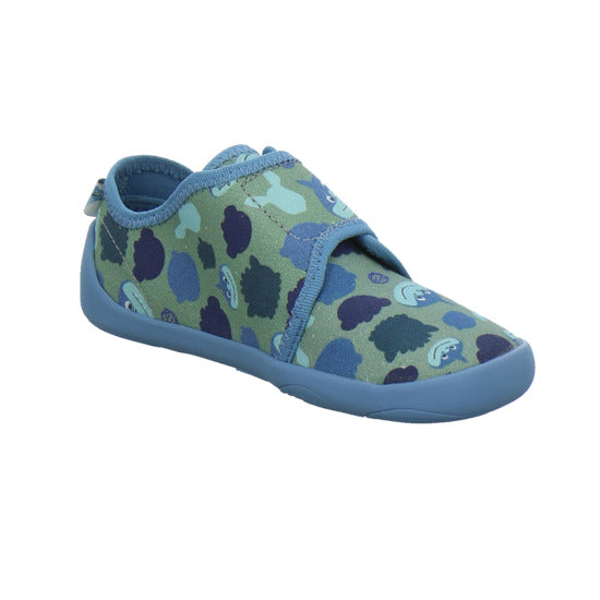 Affenzahn Hausschuhe Kinder Unisex - Kinder Baumwolle Movy Blau-kombi