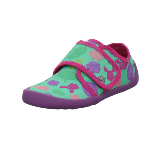 Affenzahn Hausschuhe Kinder Unisex - Kinder Baumwolle Movy Grün-kombi