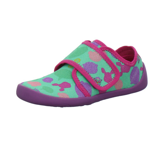 Affenzahn Hausschuhe Kinder Unisex - Kinder Baumwolle Movy Grün-kombi