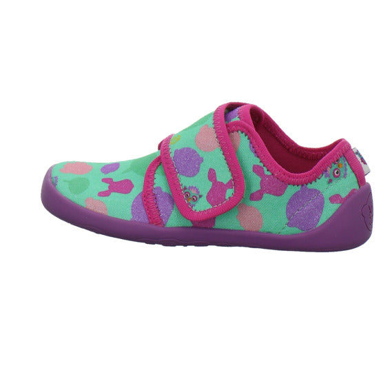 Affenzahn Hausschuhe Kinder Unisex - Kinder Baumwolle Movy Grün-kombi