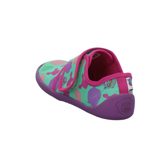 Affenzahn Hausschuhe Kinder Unisex - Kinder Baumwolle Movy Grün-kombi