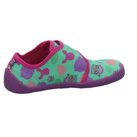 Affenzahn Hausschuhe Kinder Unisex - Kinder Baumwolle Movy Grün-kombi