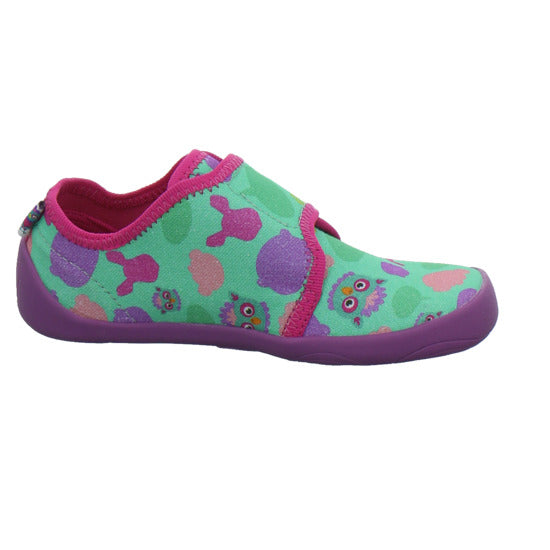 Affenzahn Hausschuhe Kinder Unisex - Kinder Baumwolle Movy Grün-kombi