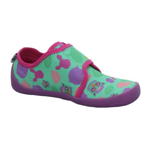 Affenzahn Hausschuhe Kinder Unisex - Kinder Baumwolle Movy Grün-kombi