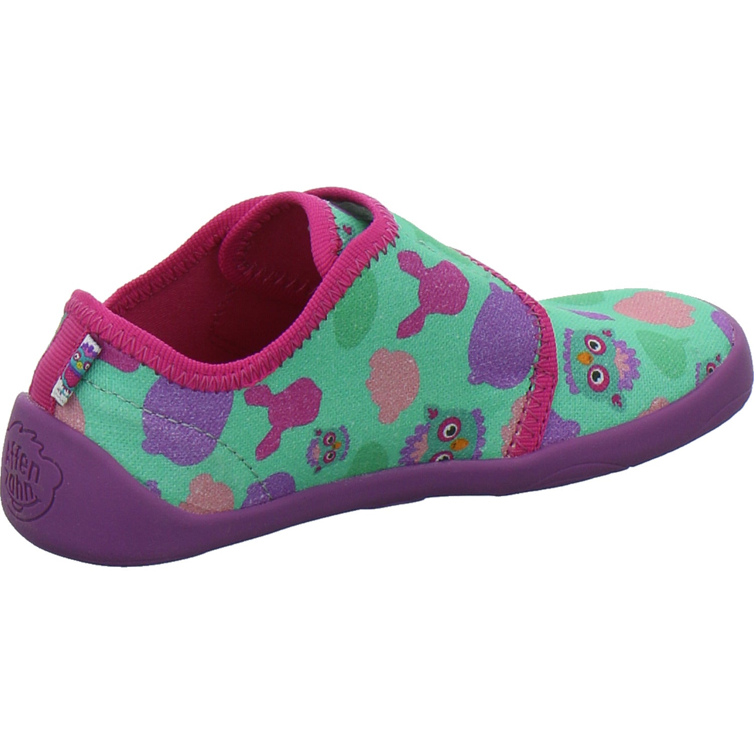 Affenzahn Hausschuhe Kinder Unisex - Kinder Baumwolle Movy Grün-kombi