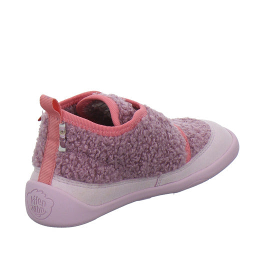 Affenzahn Vegan Fleecy Hausschuhe Kinder Rosa
