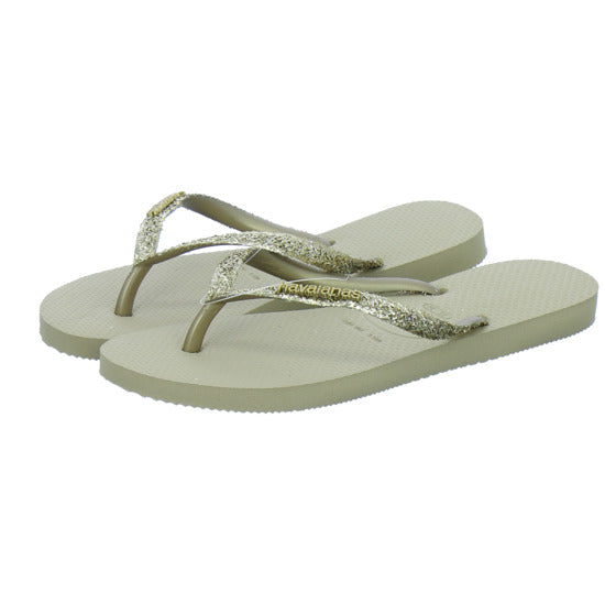 Havaianas Damen Damen Slim Glitter Gold