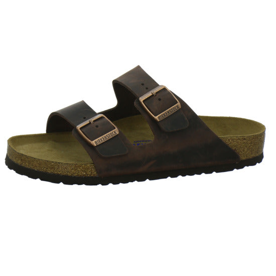 Birkenstock Arizona Weichbettung Herren Pantoletten Dunkelbraun - 360° Ansicht