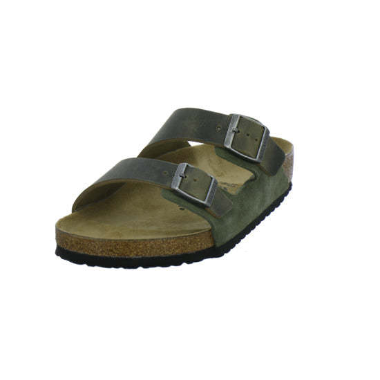 Birkenstock Arizona Herren Pantoletten oliv - 360° Ansicht