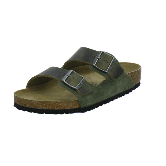 Birkenstock Arizona Herren Pantoletten oliv - 360° Ansicht