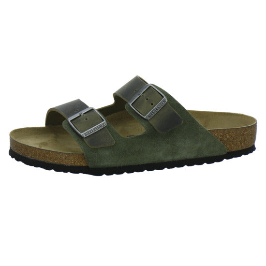 Birkenstock Arizona Herren Pantoletten oliv - 360° Ansicht