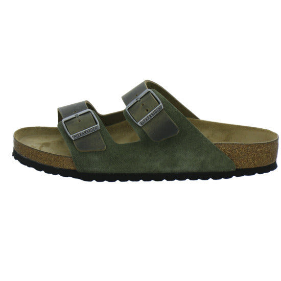 Birkenstock Arizona Herren Pantoletten oliv - 360° Ansicht
