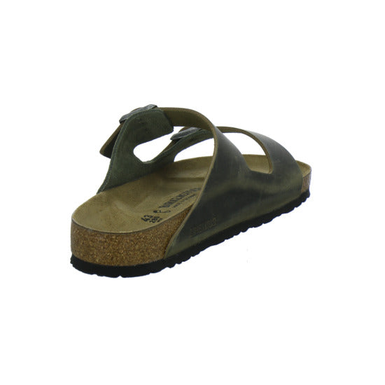 Birkenstock Arizona Herren Pantoletten oliv - 360° Ansicht