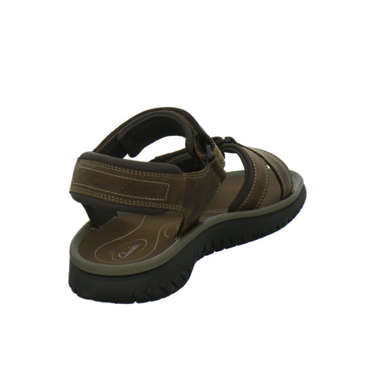 Clarks Wesley Shore Herren Sandaletten Dunkelbraun - 360° Ansicht