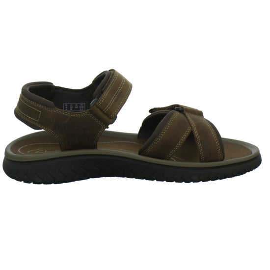 Clarks Wesley Shore Herren Sandaletten Dunkelbraun - 360° Ansicht
