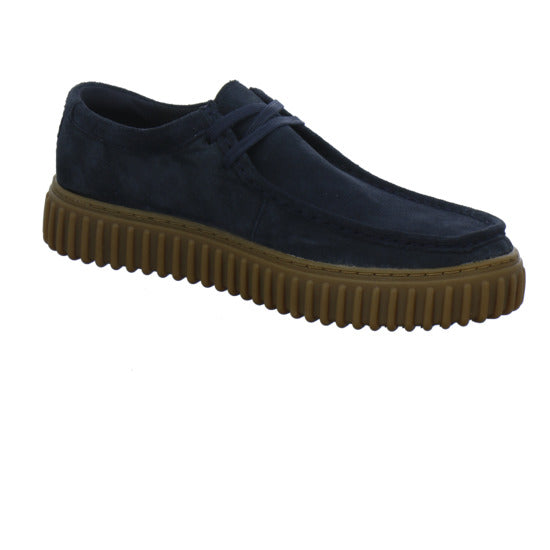 Clarks Torhill Schnürhalbschuhe Dunkelblau - 360° Ansicht